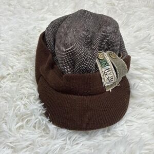 Wool Blend Y2K indie Sleeze Brown and black newsboy cap